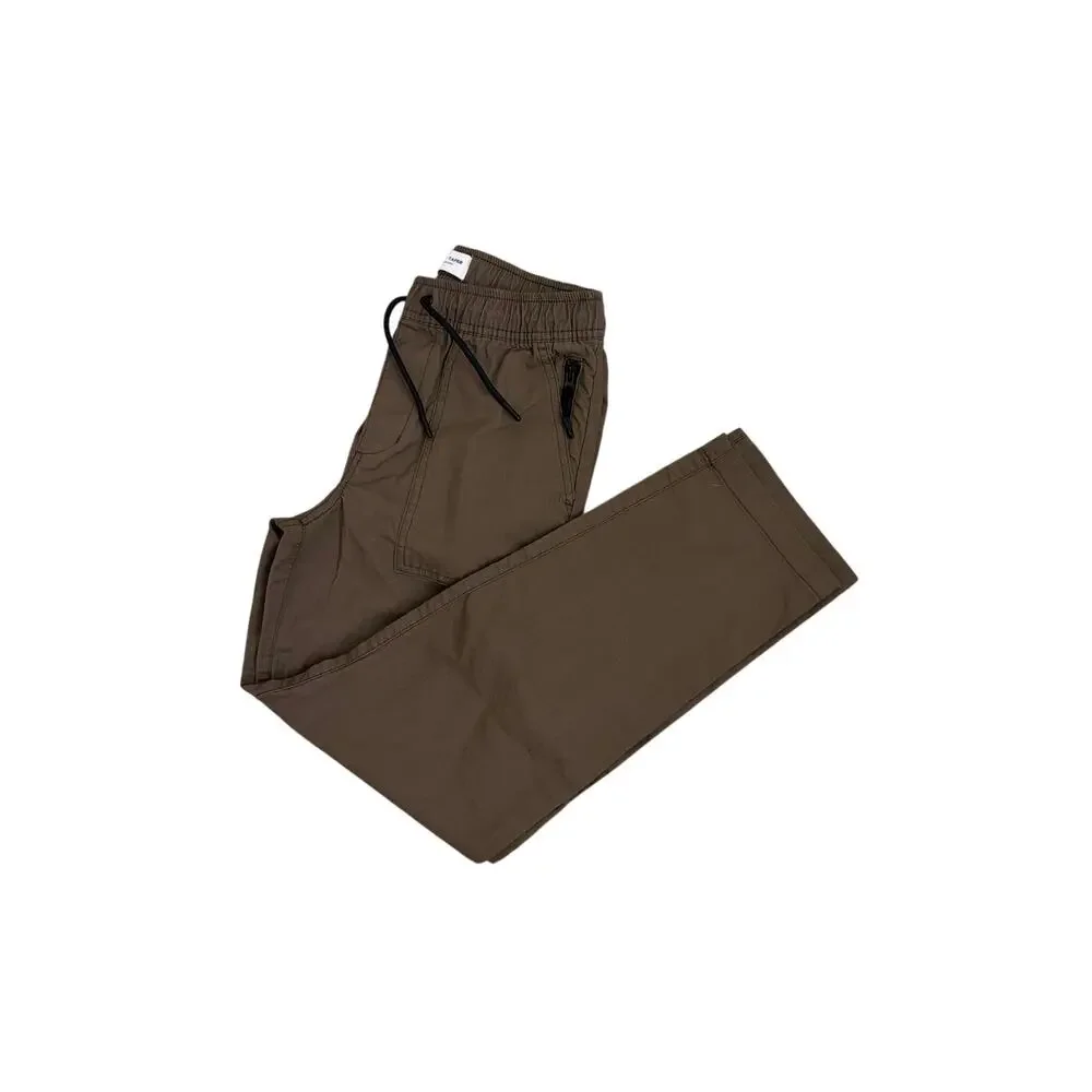 Old Navy Tech Taper Drawstring Pants Brown Quick Dry Youth Large 10/12